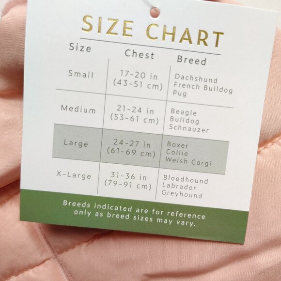 Sportpet Living Dog Size Large Pink Quilted Puffer Pet Winter Jacket - Picture 6 of 8